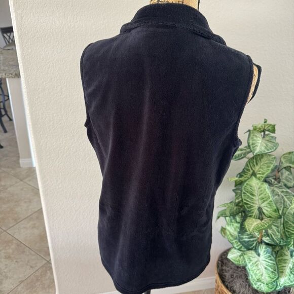 i.b. diffusion Black Fleece Zip-Up Vest Large Chevron Pattern - Picture 7 of 8